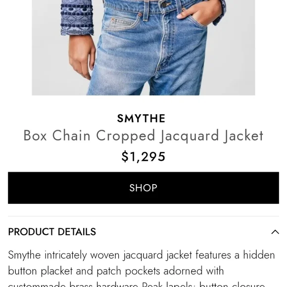 SMYTHE Box Chain Cropped Jacquard Blazer Jacket Tweed $1295 Retail - Picture 3 of 13